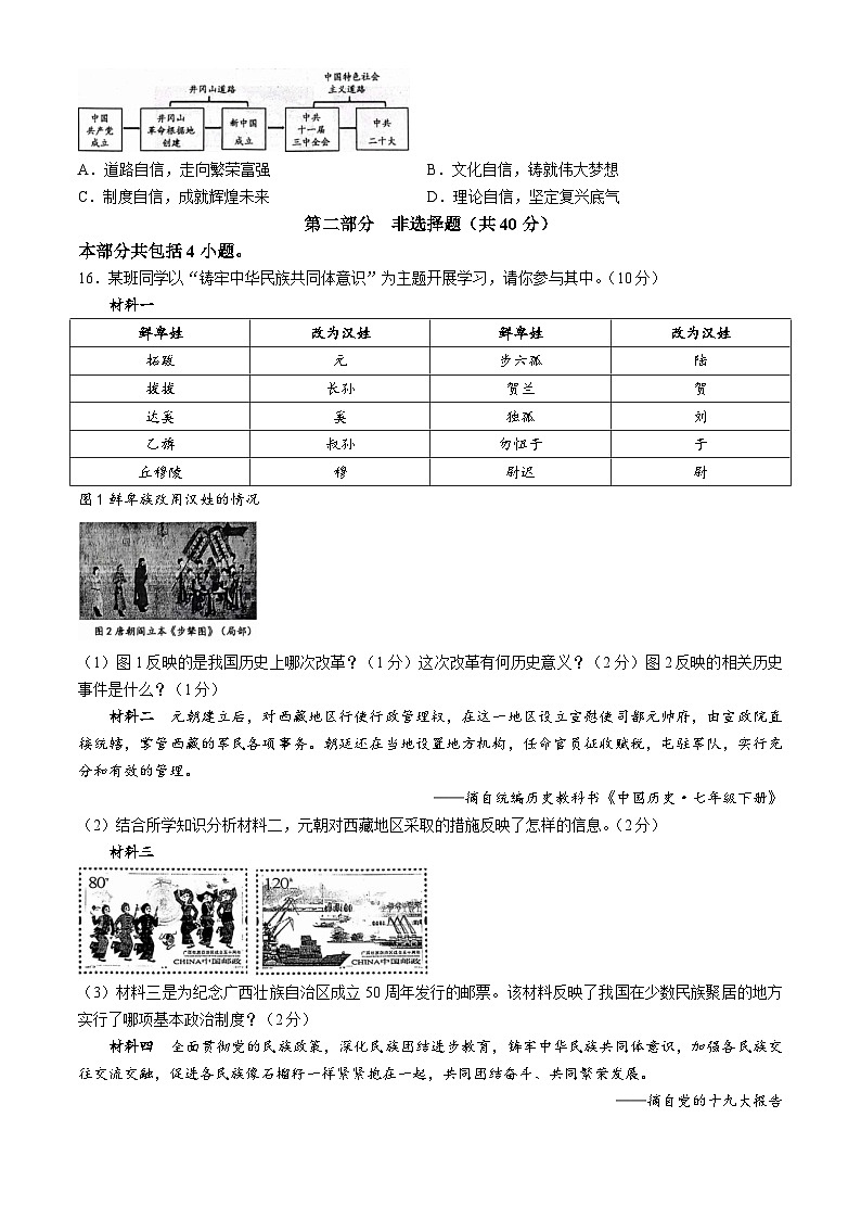 辽宁省朝阳市2023-2024学年八年级下学期7月期末历史试题(无答案)第3页