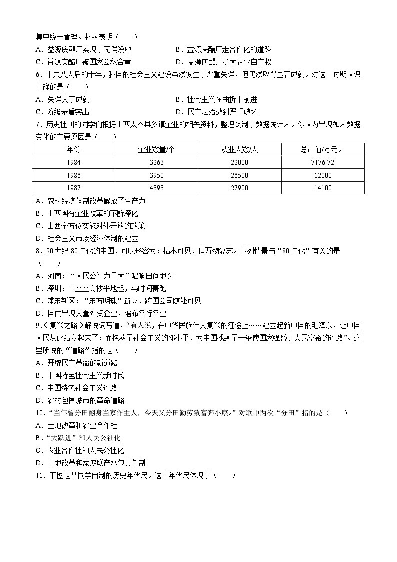 辽宁省大连市中山区2023-2024学年部编版八年级下学期期末历史试题第2页