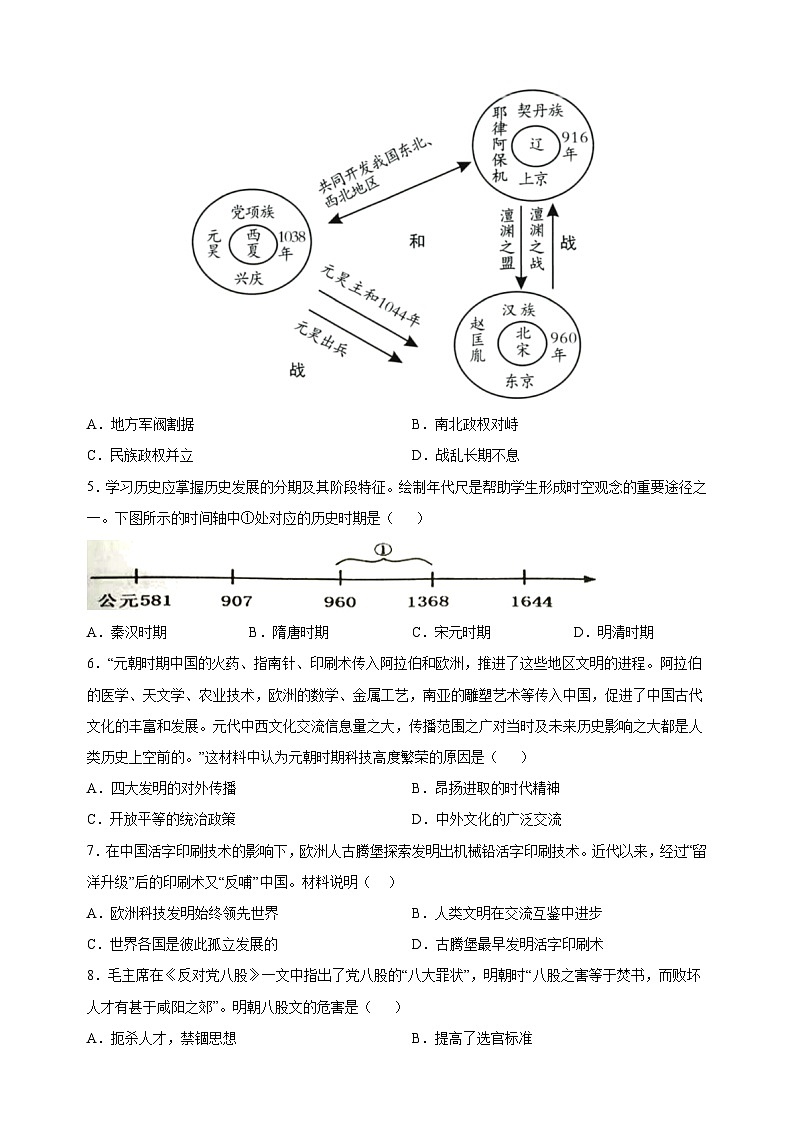 常州市溧阳市2022-2023学年七年级下学期历史期末试卷(含答案解析)第2页