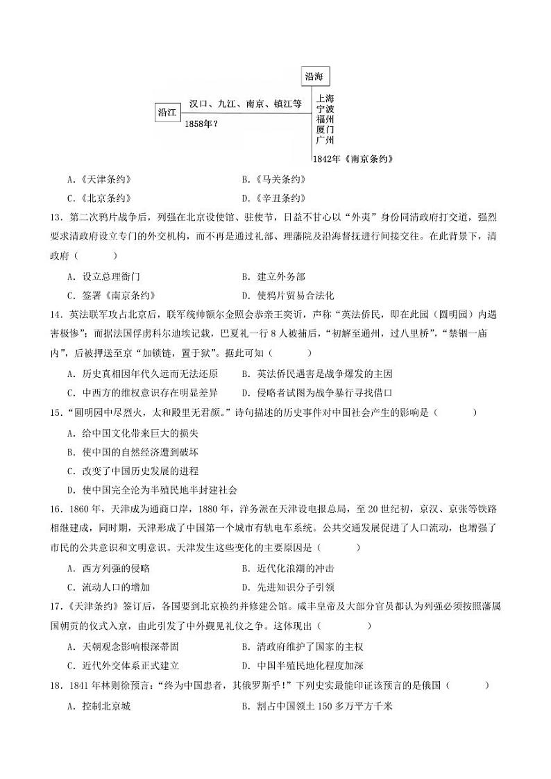 第一单元 中国开始沦为半殖民地半封建社会(单元测试卷)(学生版)2024-2025学年八年级历史上册同步课堂(统编版)第3页