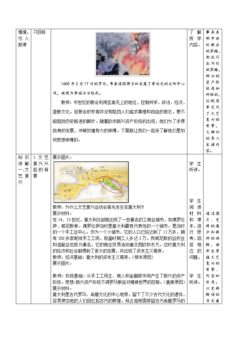 【核心素养】新课标部编版初中历史九年级上册 14 文艺复兴运动 课件+教案+练习(含教学反思和答案)02