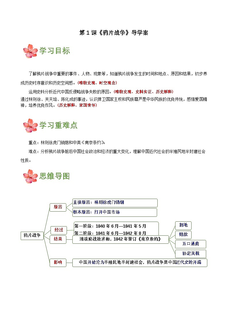 【新课标】1《鸦片战争》课件+教案+分层作业+导学案01