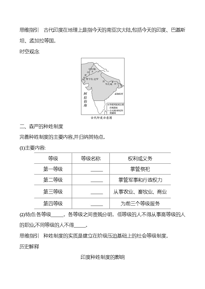 第一单元 第3课 古代印度 学案2024-2025 部编版历史九年级上册02