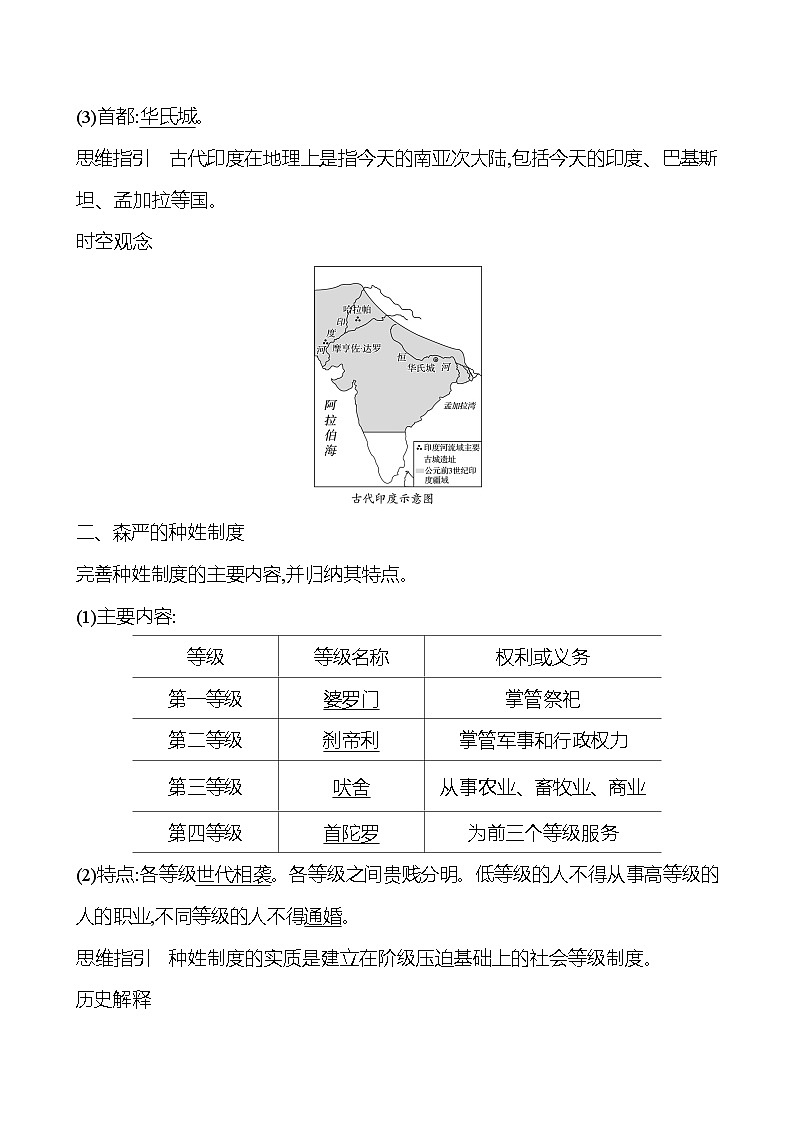 第一单元 第3课 古代印度 学案2024-2025 部编版历史九年级上册02