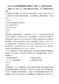 河南省郑州市荥阳市2023~2024学年八年级下学期期末历史试卷（解析版）