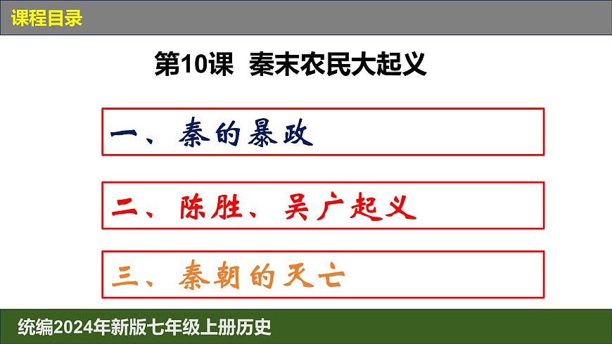 人教版（2024）7上歷史第10課《秦末農(nóng)民大起義》課件第3頁