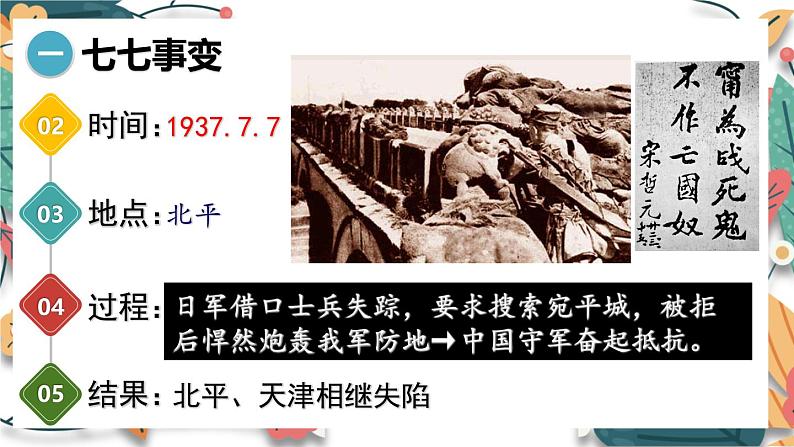 人教版(2024学年)初中历史8上 第19课 七七事变与全民族抗战(核心素养精品课件)第7页