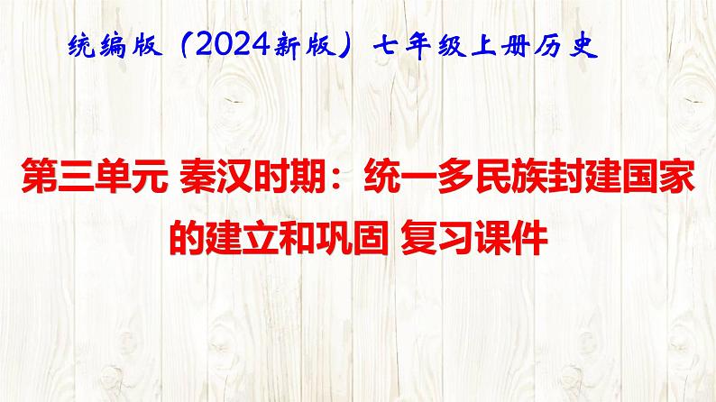 统编版(2024新版)七年级上册历史 第三单元 秦汉时期:统一多民族封建国家的建立和巩固 复习课件01