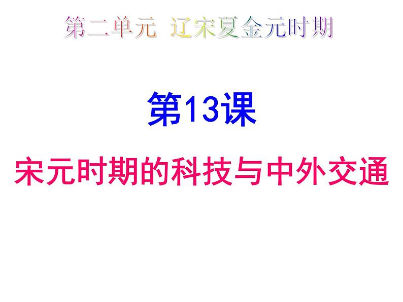人教统编版(五四制)中国历史第二册 第13课-宋元时期的科技和中外交通 课件02
