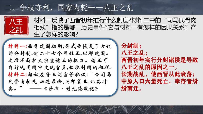 部编版历史七上 第17课西晋的短暂统一和北方各族的内迁 课件08