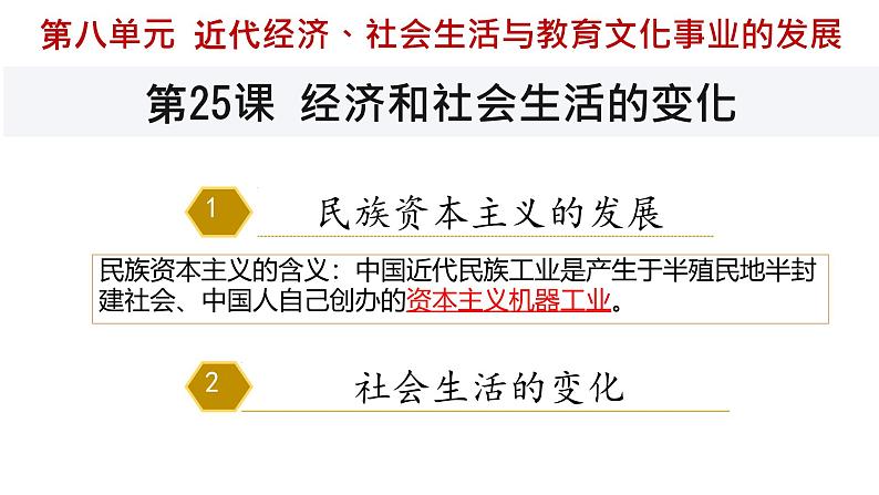 初中历史部编版八年级上册第25课 经济和社会生活的变化课件01