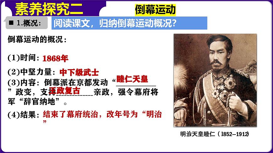 人教版初中歷史9下 第4課  日本明治維新 課件第6頁(yè)