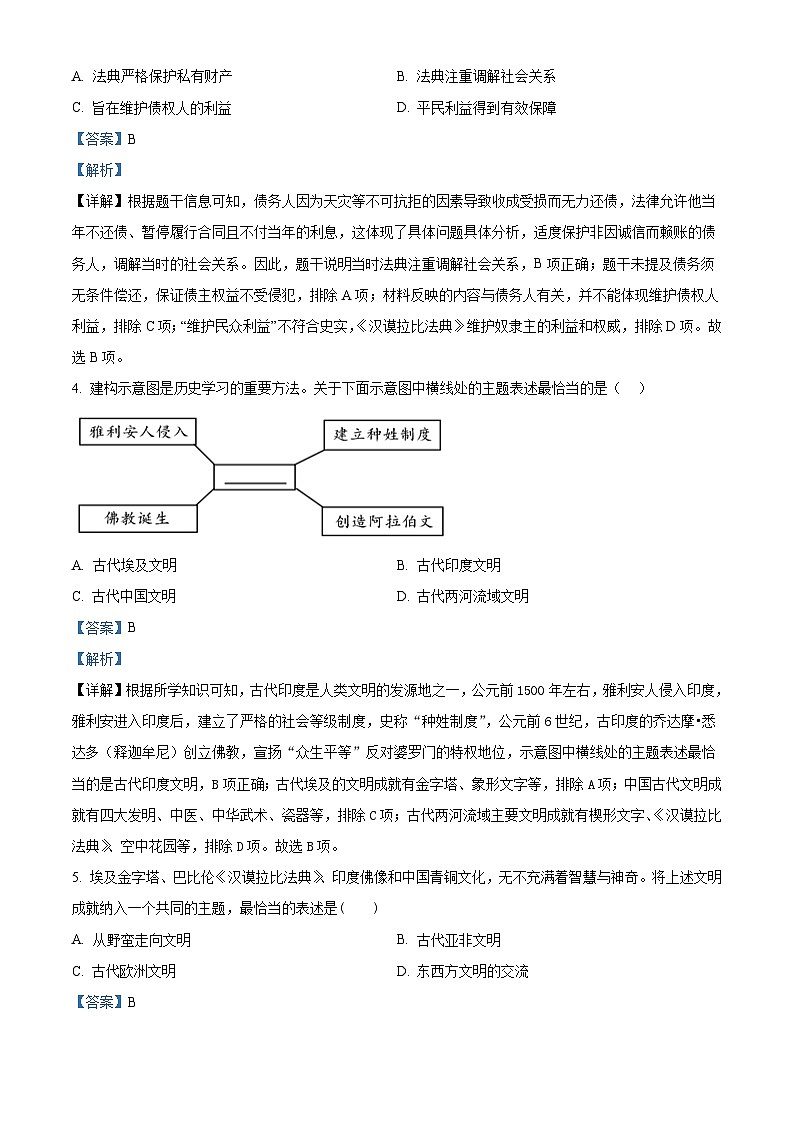辽宁省沈阳市杏坛中学2024-2025学年九年级上学期限时测试历史试题(解析版)第2页