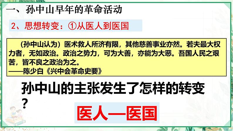 部编版八年级历史上册同步精品课堂第8课革命先行者孙中山(课件)07