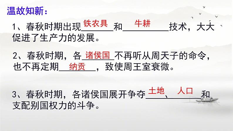 初中历史人教版七年级上册第6课 战国时期的社会变革 课件01