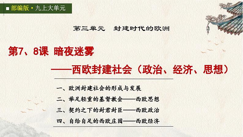 统编版初中历史九上第7、8课 暗夜迷雾——西欧封建社会(政治、经济、思想) 大单元课件第4页