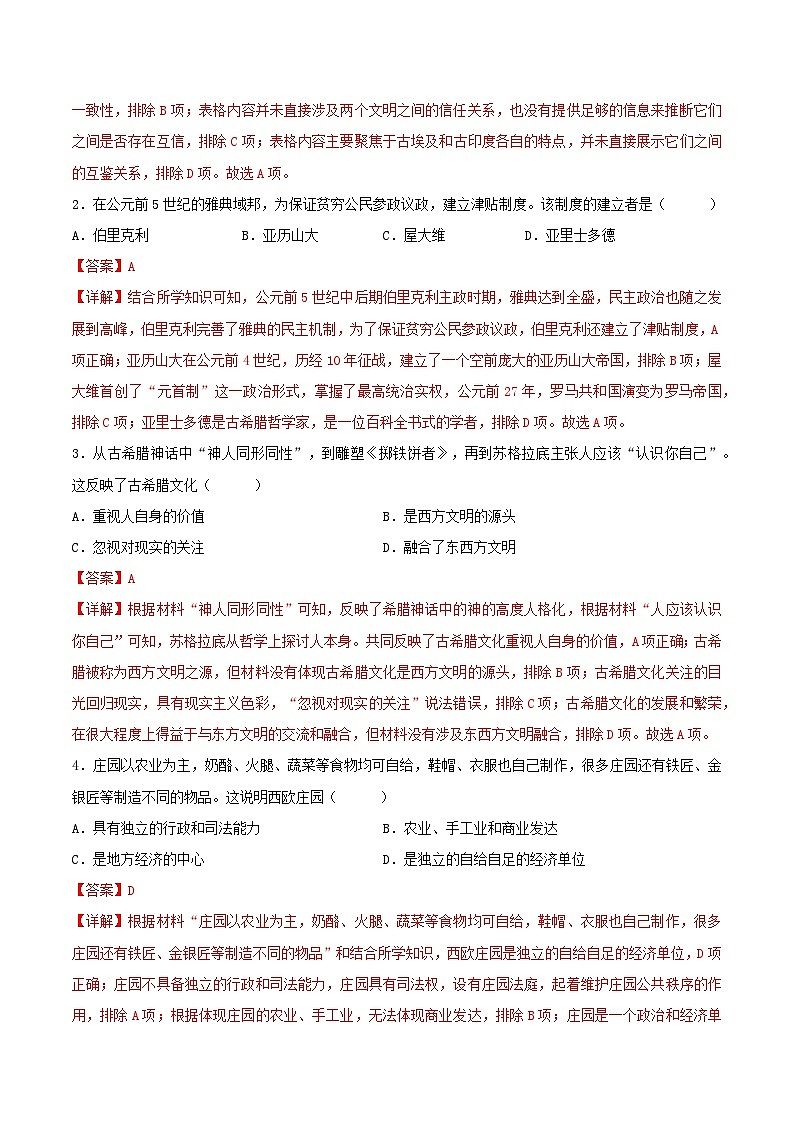 2024—2025学年上学期九年级历史期中模拟考试01(解析版)(安徽专用)第2页