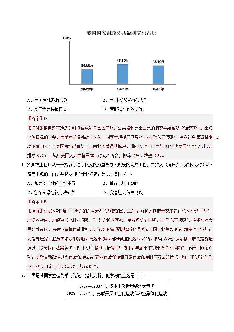 第四单元 经济大危机和第二次世界大战(B卷·培优卷)(教师版) 2024-2025学年九年级历史下册单元速记·巧练(湖北专用)第2页