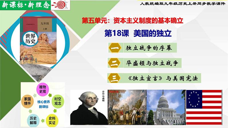 【新课标•新理念】人教部编版九年级历史上册第18课 美国的独立(同步课件)第1页