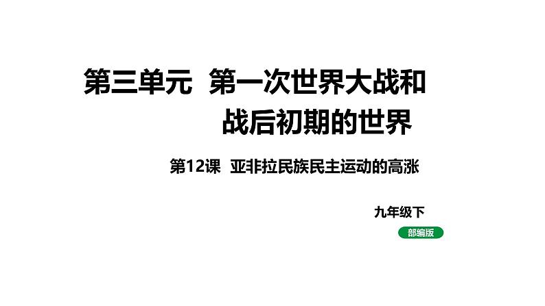最新人教部编版九下历史第三单元第12课亚非拉民族民主运动的高涨(课件)第1页