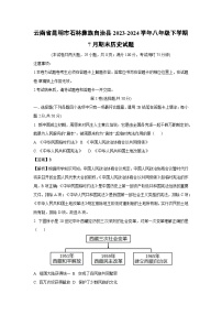 云南省昆明市石林彝族自治县2023-2024学年八年级下学期7月期末历史试题（解析版）