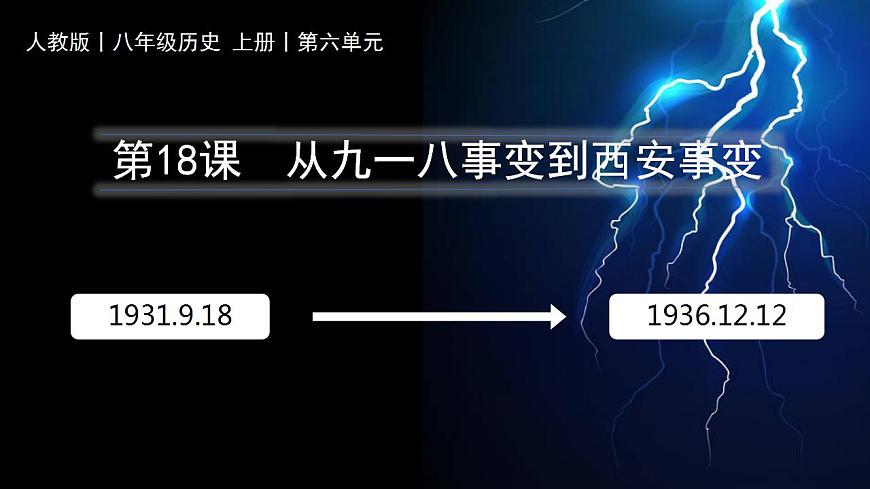 初中歷史人教版八年級上冊第18課 從九一八事變到西安事變 課件第1頁