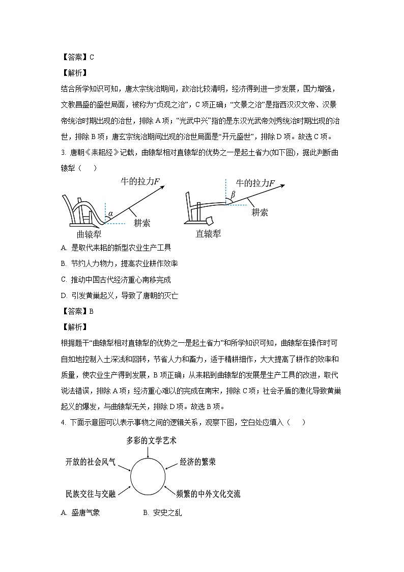北京市西城区2023-2024学年部编版七年级下学期期末历史试卷(解析版)02