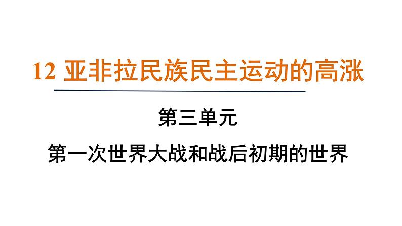 3.12 亚非拉民族民主运动的高涨(课件)- 2024-2025学年统编版九年级历史下册第1页