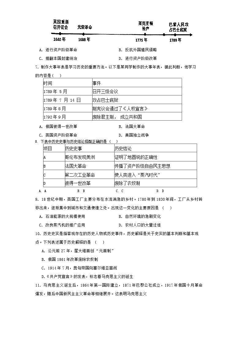 陕西省西安市陕西师范大学附属中学2024-2025学年九年级上学期期中历史试题第2页