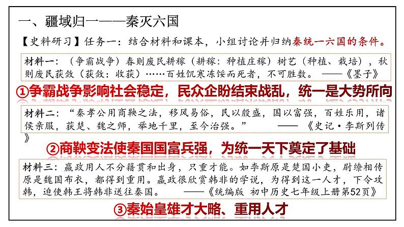 部编 2024版历史七年级上册第9课秦统一中国【课件】第6页