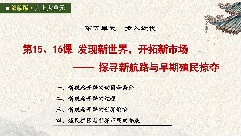 统编版初中历史九上第15、16课 发现新世界,开拓新市场——探寻新航路与早期殖民掠夺 课件第2页