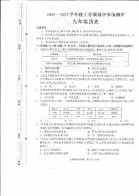 河南省驻马店市平舆县2024-2025学年上学期期中学情测评九年级历史试题