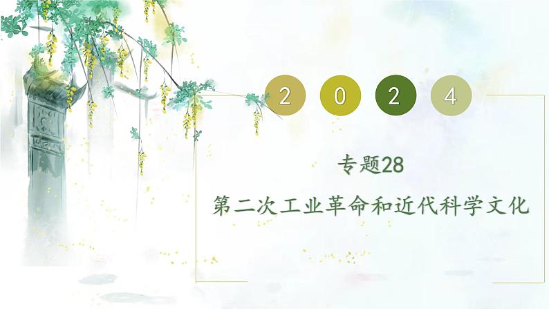 (部编版)中考历史一轮复习考点练习课件专题28 第二次工业革命和近代科学文化(含答案)第1页