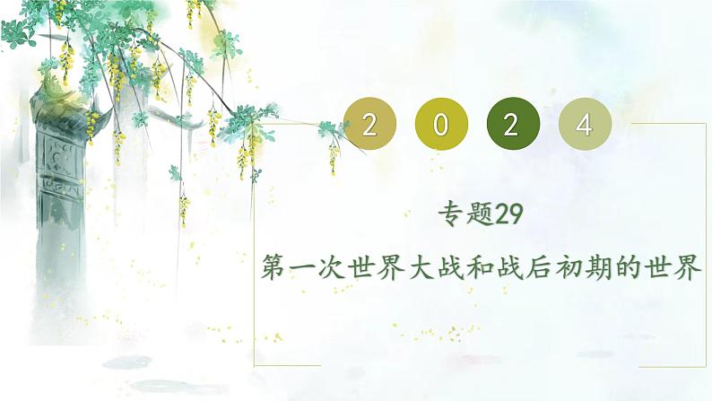 (部编版)中考历史一轮复习考点练习课件专题29 第一次世界大战和战后初期的世界(含答案)01