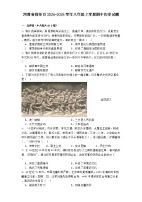 河南省信阳市2024-2025学年八年级上学期期中历史试题(含解析)