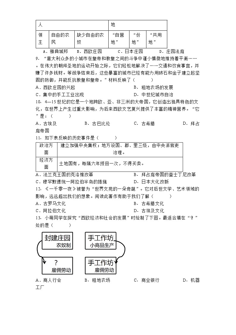 河南省新乡市卫辉市2024-2025学年九年级上学期期中历史试题02