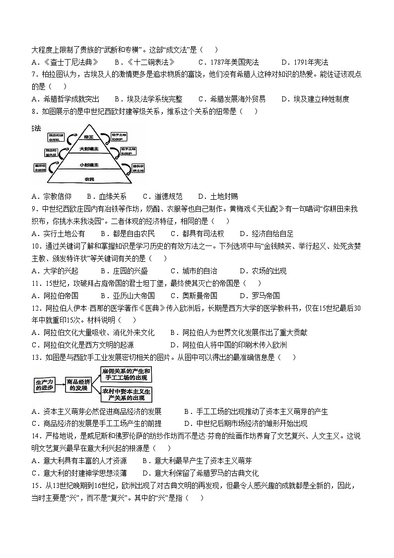江苏省扬州市高邮市2024-2025学年九年级上学期期中历史试题02