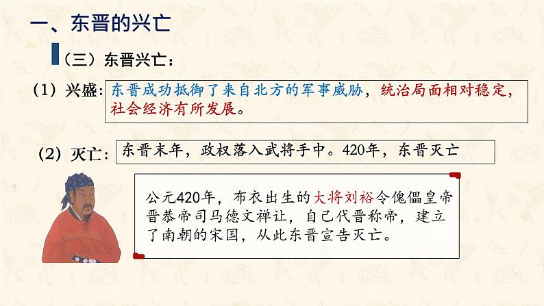 初中 历史 人教版(2024) 七年级上册第18课 东晋南朝政治和江南地区开发 课件06