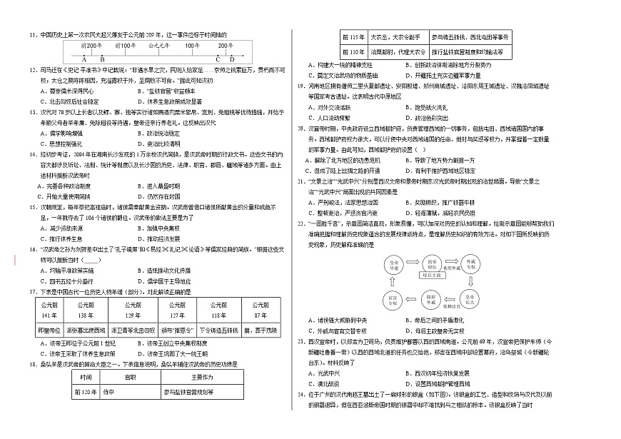 七年級歷史第三次月考卷（考試版A3）（廣東省卷專用）【測試范圍：七上1~15課】第2頁