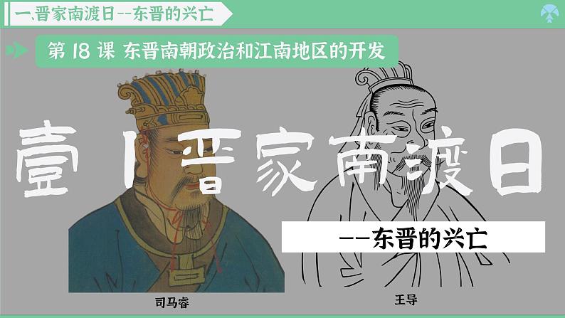 「2024新教材课件」部编版七年级上册历史 第18课 东晋南朝政治和江南地区的开发03