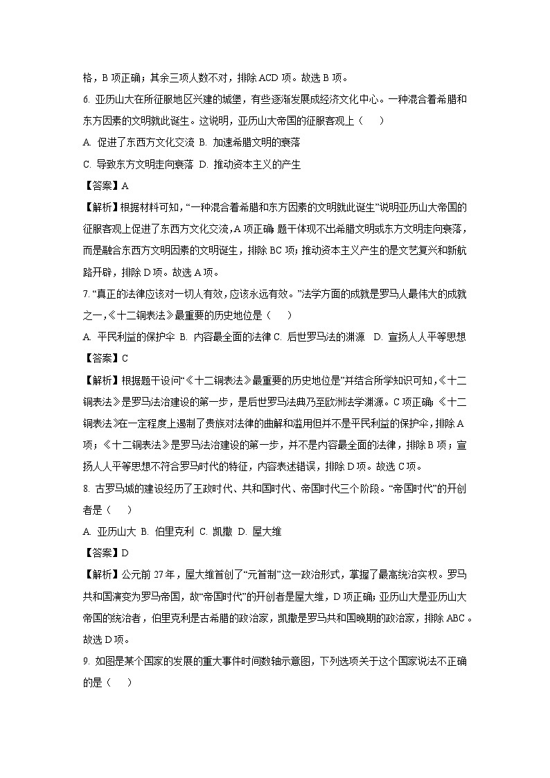 2024~2025学年山东省烟台市莱州市九年级(上)期中历史试卷(解析版)第3页
