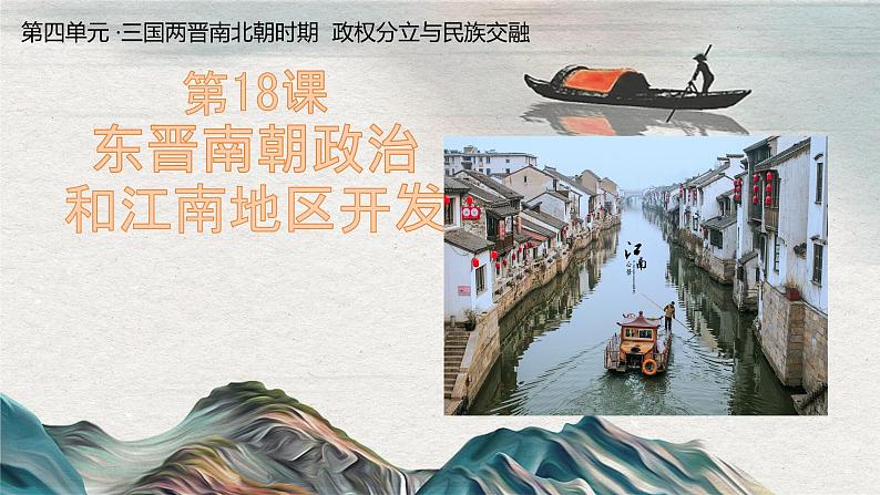 初中 历史 人教版(2024) 七年级上册第18课 东晋南朝政治和江南地区开发 课件第1页