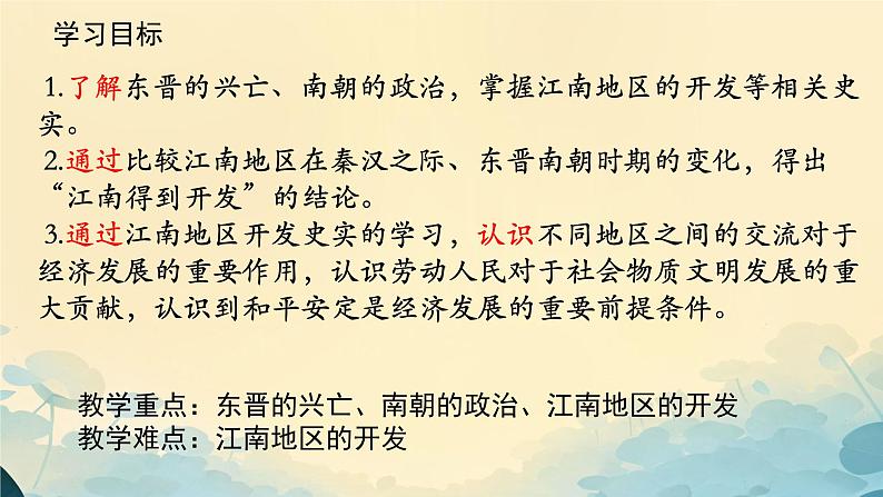 初中 历史 人教版(2024) 七年级上册第18课 东晋南朝政治和江南地区开发 课件第2页