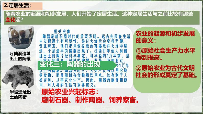 初中 历史 人教版(2024) 七年级上册第2课 原始农业与史前社会 课件第8页