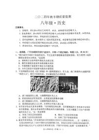 四川省宜賓市長(zhǎng)寧縣2024-2025學(xué)年八年級(jí)上學(xué)期11月期中歷史試題