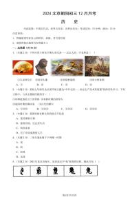 2024北京朝阳初三(上)12月月考历史试卷(教师版)