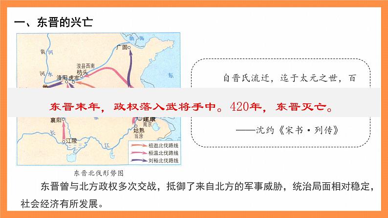 七年级上册历史人教版(2024)18 东晋南朝政治和江南地区的开发 课件第8页