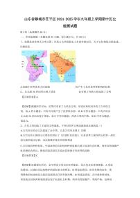 山东省聊城市茌平区2024-2025学年九年级上学期期中历史检测试题（含答案）