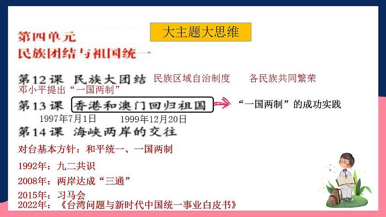 人教统编版历史八年级下册第四单元 《民族团结与祖国统一》(单元复习课件)第8页