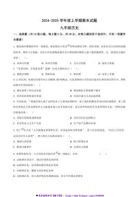 2024～2025学年黑龙江省哈尔滨市九年级上期末历史试卷(含答案)